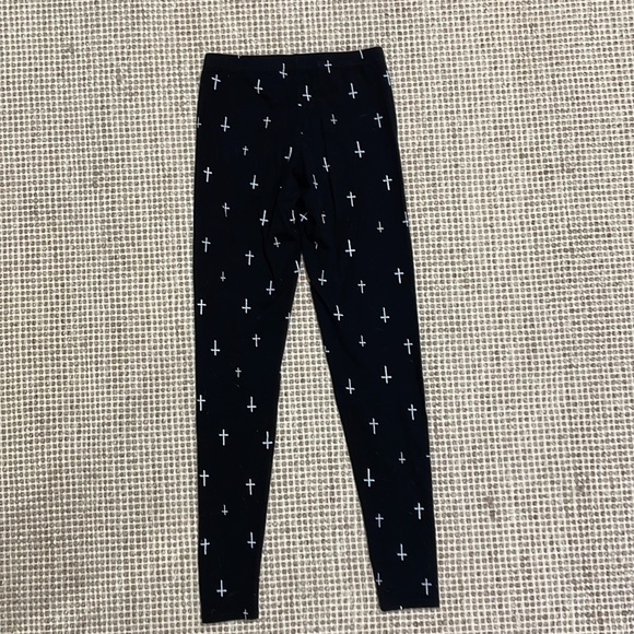 Fun Cross Pattern Black Full Length Tights - Picture 5 of 5